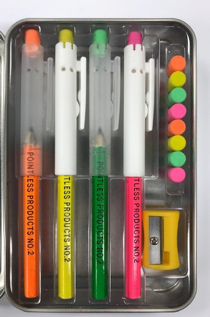 Pointless Pencil Kit (4 Pack): Neon Colors