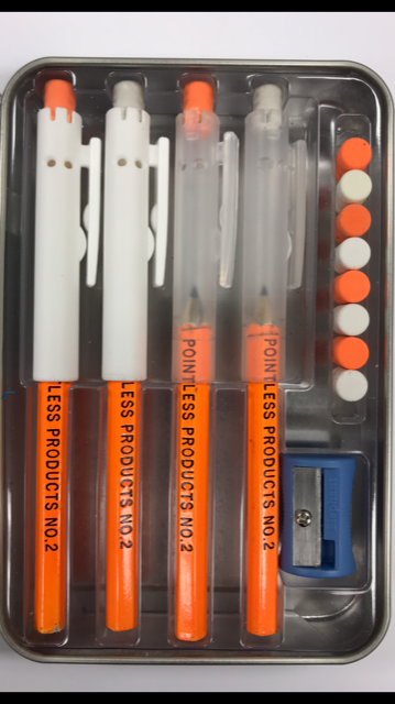 Pointless Pencil Kit (4 Pack): Neon Orange
