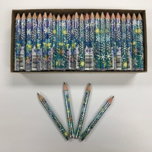 Decorated Pencils: Snowflake Glitters
