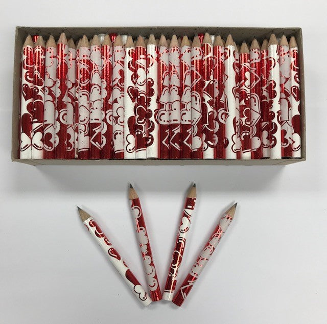 Decorated Pencils: Hearts Galore
